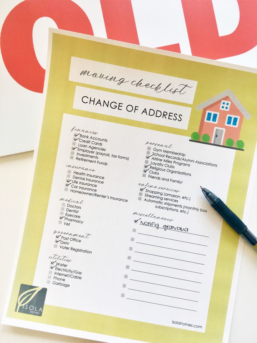 Moving Checklist FREE DOWNLOAD! Isola Homes Moving Checklist FREE DOWNLOAD! Isola Homes