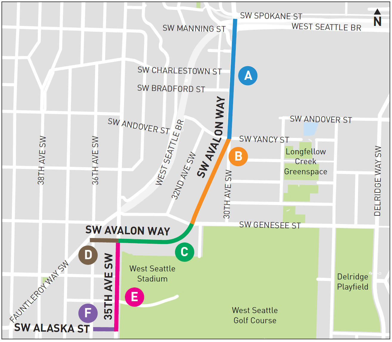 SDOT Map Showing Construction Zones