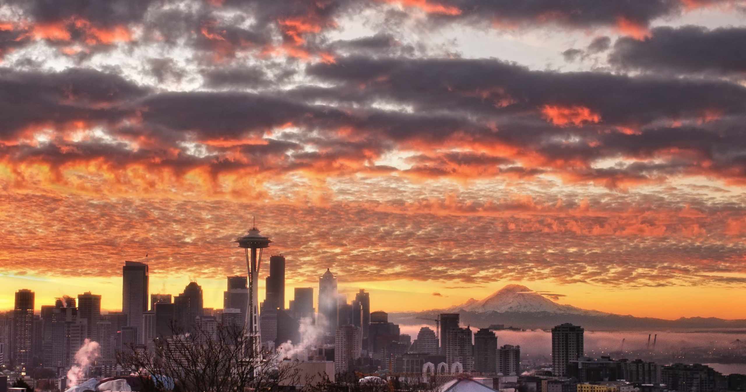 Seattle Skyline and Mt Rainier