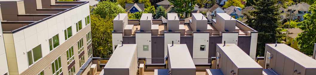 Aerial View of the Rooftop Decks at the Avani Townhomes in Capitol Hill