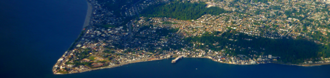 View of West Seattle, Elliott Bay, and Downtown Seattle