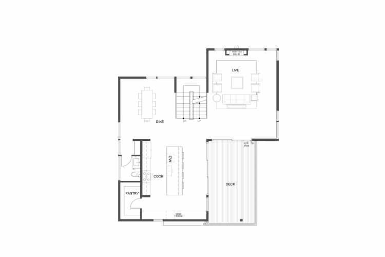 Second Floor Plan of 4703 Lake Washington Blvd. S, One of Three Lake Washington Luxury Homes in Seward Park by Isola Homes