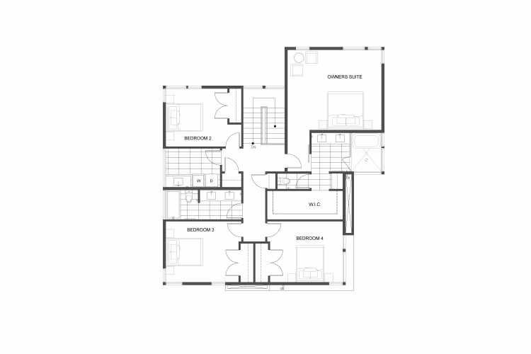 Third Floor Plan of 4703 Lake Washington Blvd. S, One of Three Lake Washington Luxury Homes in Seward Park by Isola Homes