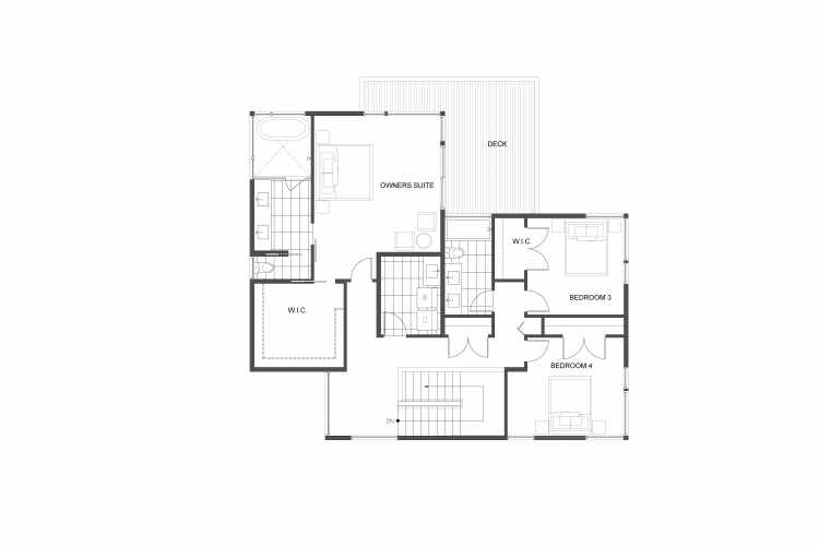 Third Floor Plan of 4709 Lake Washington Blvd. S, One of Three Lake Washington Luxury Homes in Seward Park by Isola Homes