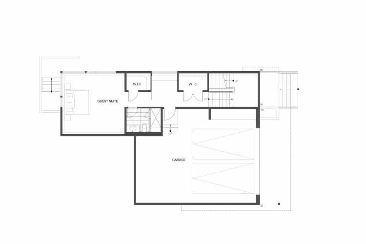 First Floor Plan of 4715 Lake Washington Blvd. S, One of Three Lake Washington Luxury Homes in Seward Park by Isola Homes