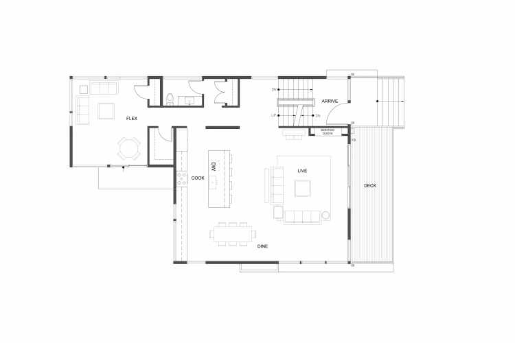 Second Floor Plan of 4715 Lake Washington Blvd. S, One of Three Lake Washington Luxury Homes in Seward Park by Isola Homes