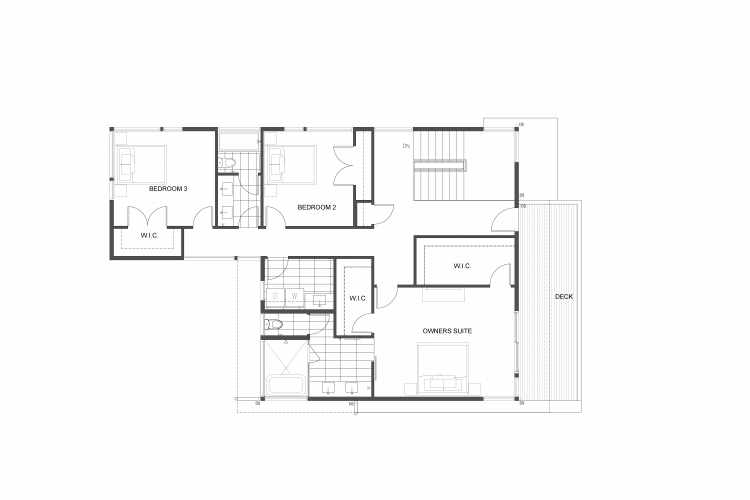 Third Floor Plan of 4715 Lake Washington Blvd. S, One of Three Lake Washington Luxury Homes in Seward Park by Isola Homes