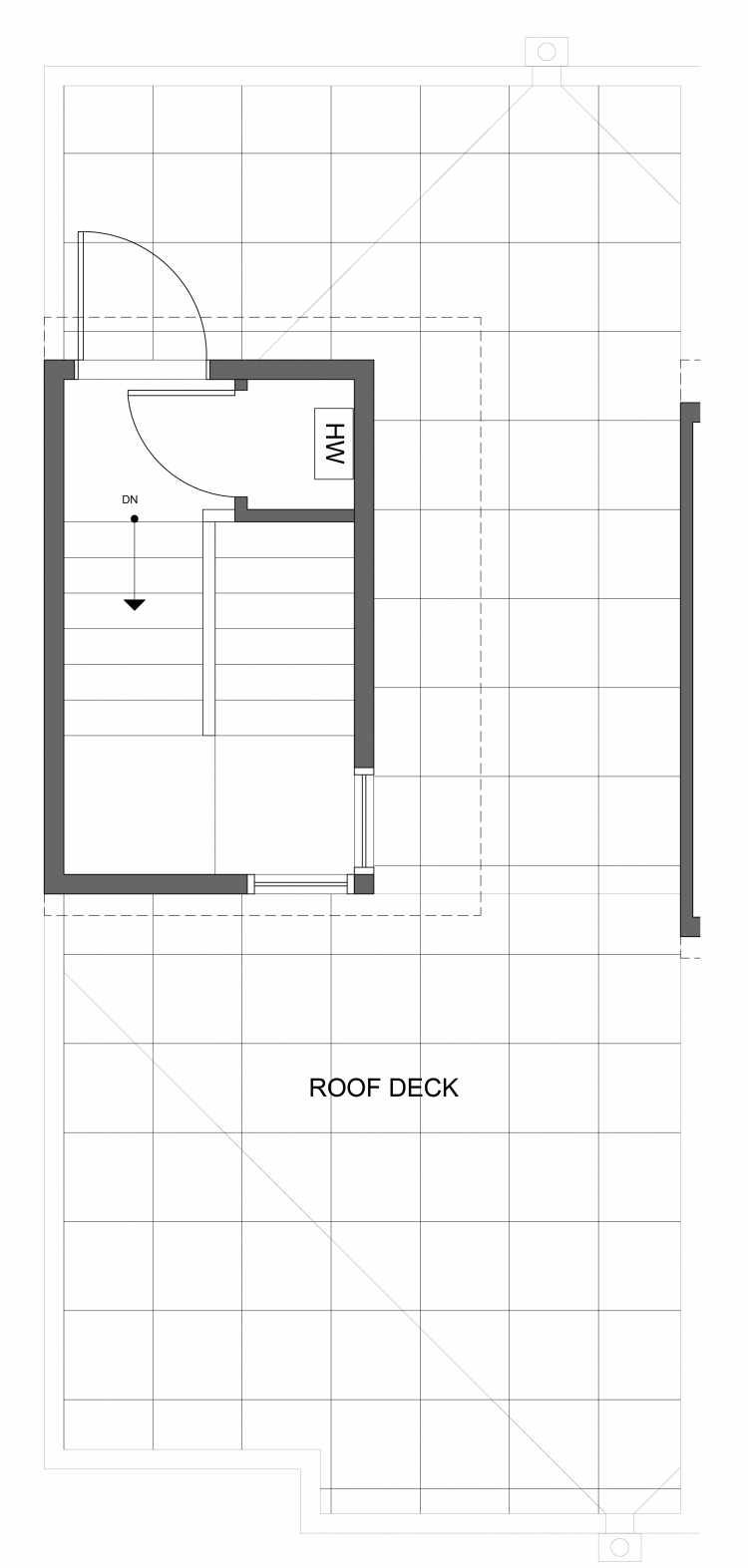 Roof Deck Floor Plan of 1030A NE 70th St, One of the Sopris on 70th Townhomes in Roosevelt