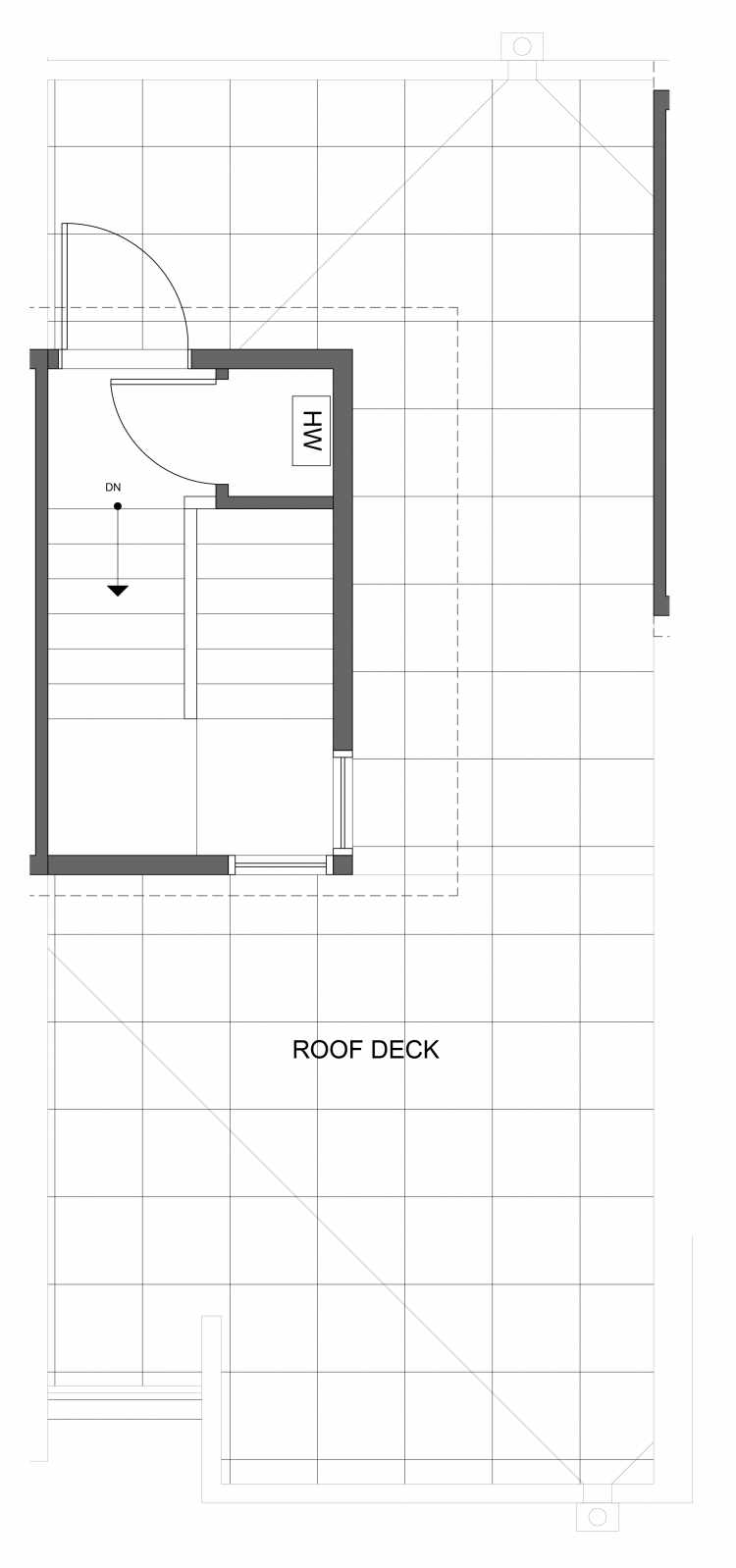 Roof Deck Floor Plan of 1030B NE 70th St, One of the Sopris on 70th Townhomes in Roosevelt