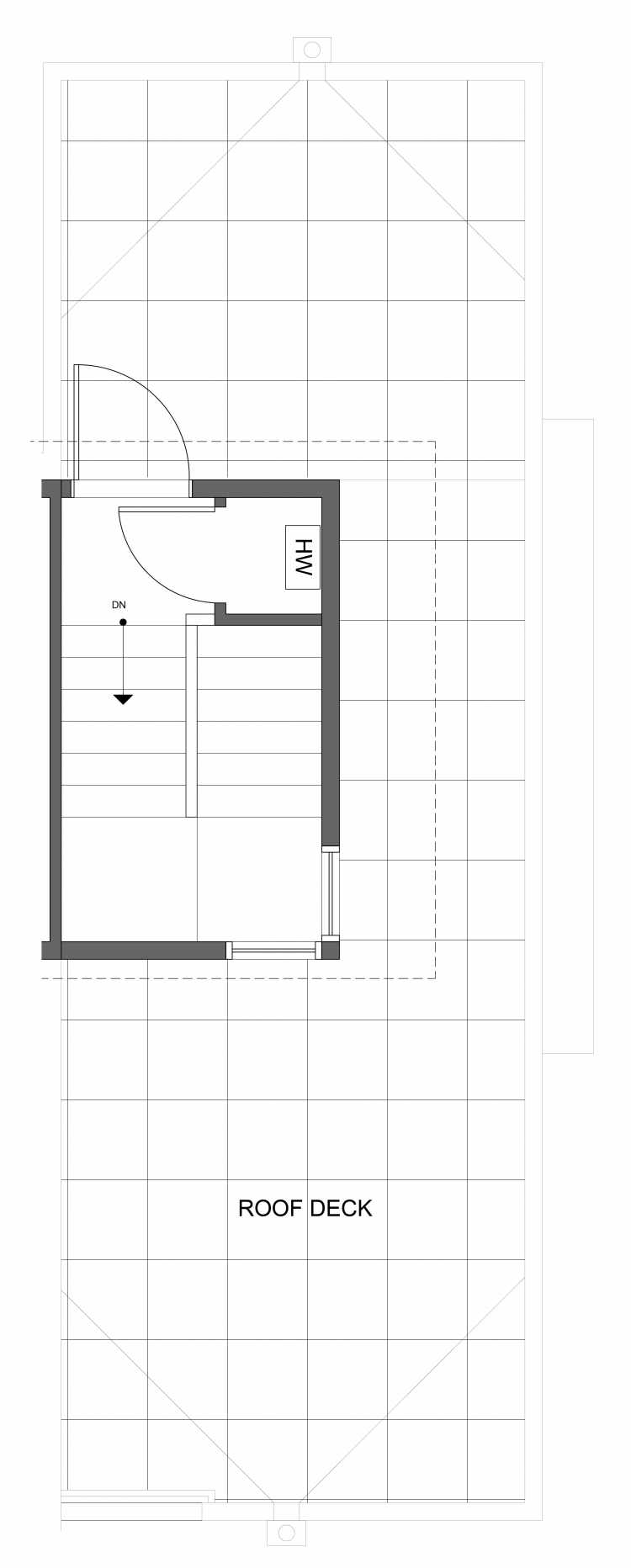 Roof Deck Floor Plan of 1030C NE 70th St, One of the Sopris on 70th Townhomes in Roosevelt