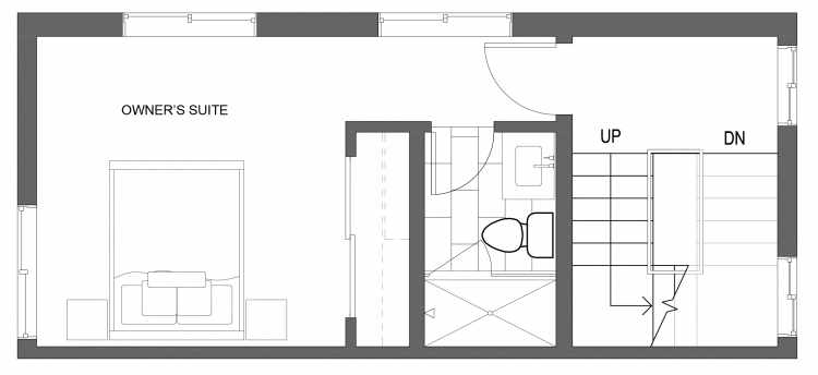 Third Floor Plan of 10413 Alderbrook Pl NW, One of the Zinnia Townhomes in the Greenwood Neighborhood of Seattle