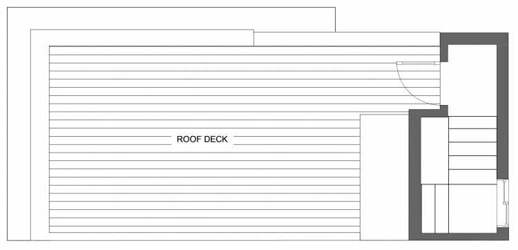 Roof Deck Floor Plan of 10413 Alderbrook Pl NW, One of the Zinnia Townhomes in the Greenwood Neighborhood of Seattle