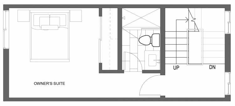 Third Floor Plan of 10415 Alderbrook Pl NW, One of the Zinnia Townhomes in the Greenwood Neighborhood of Seattle