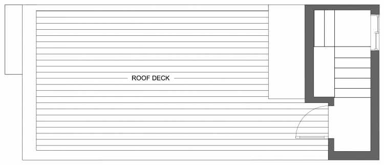 Roof Deck Floor Plan of 10415 Alderbrook Pl NW, One of the Zinnia Townhomes in the Greenwood Neighborhood of Seattle