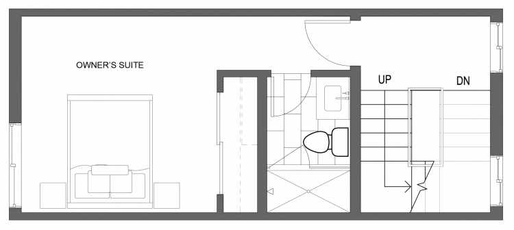 Third Floor Plan of 10417 Alderbrook Pl NW, One of the Zinnia Townhomes in the Greenwood Neighborhood of Seattle