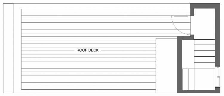 Roof Deck Floor Plan of 10417 Alderbrook Pl NW, One of the Zinnia Townhomes in the Greenwood Neighborhood of Seattle