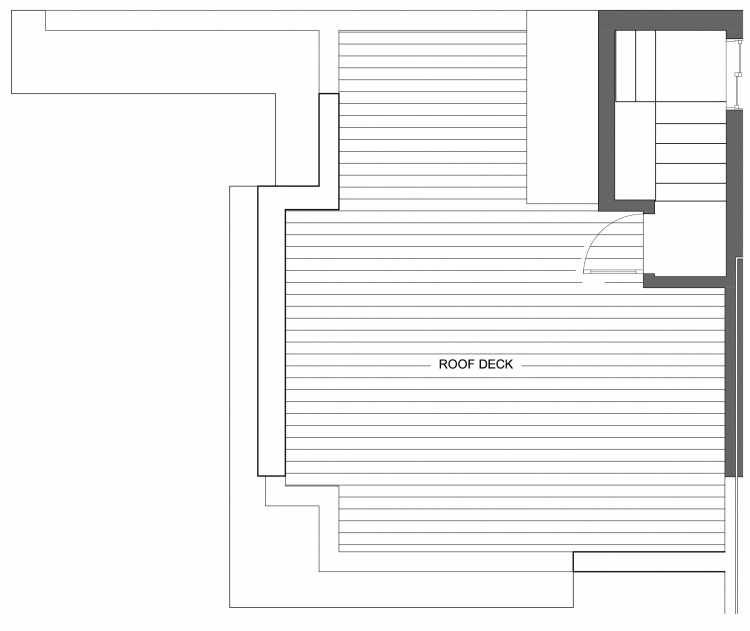 Roof Deck Floor Plan of 10419 Alderbrook Pl NW, One of the Zinnia Townhomes in the Greenwood Neighborhood of Seattle