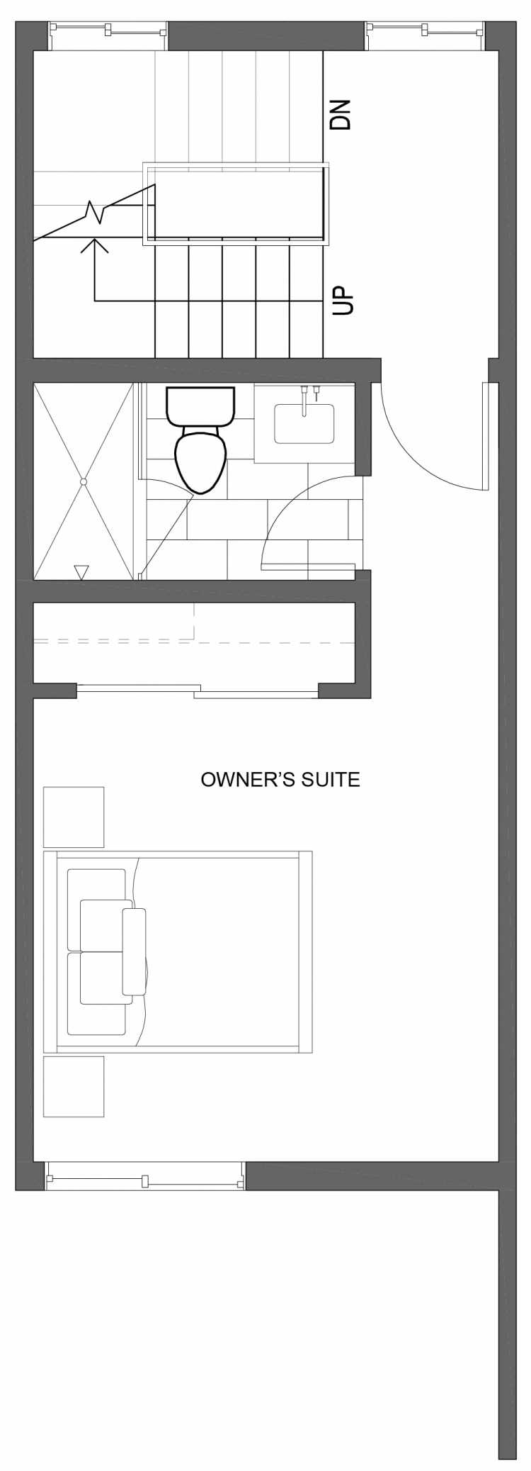 Third Floor Plan of 10421 Alderbrook Pl NW, One of the Zinnia Townhomes in the Greenwood Neighborhood of Seattle