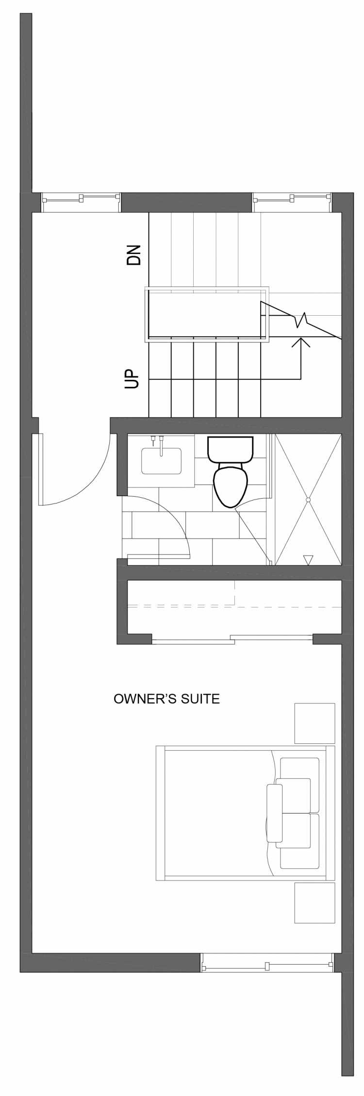 Third Floor Plan of 10423 Alderbrook Pl NW, One of the Zinnia Townhomes in the Greenwood Neighborhood of Seattle