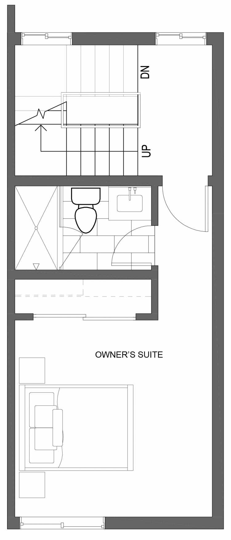 Third Floor Plan of 10427 Alderbrook Pl NW, One of the Zinnia Townhomes in the Greenwood Neighborhood of Seattle