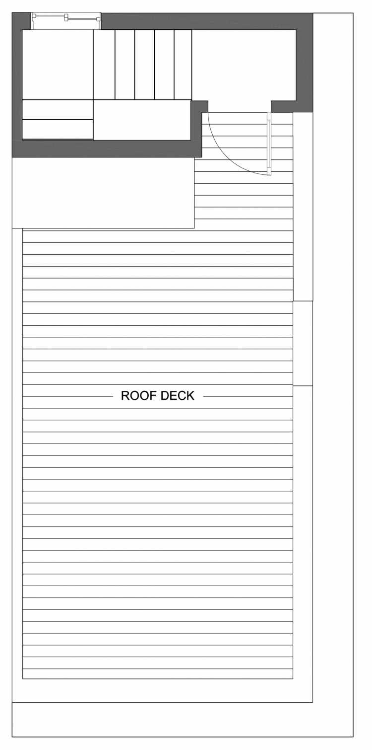 Roof Deck Floor Plan of 10427 Alderbrook Pl NW, One of the Zinnia Townhomes in the Greenwood Neighborhood of Seattle