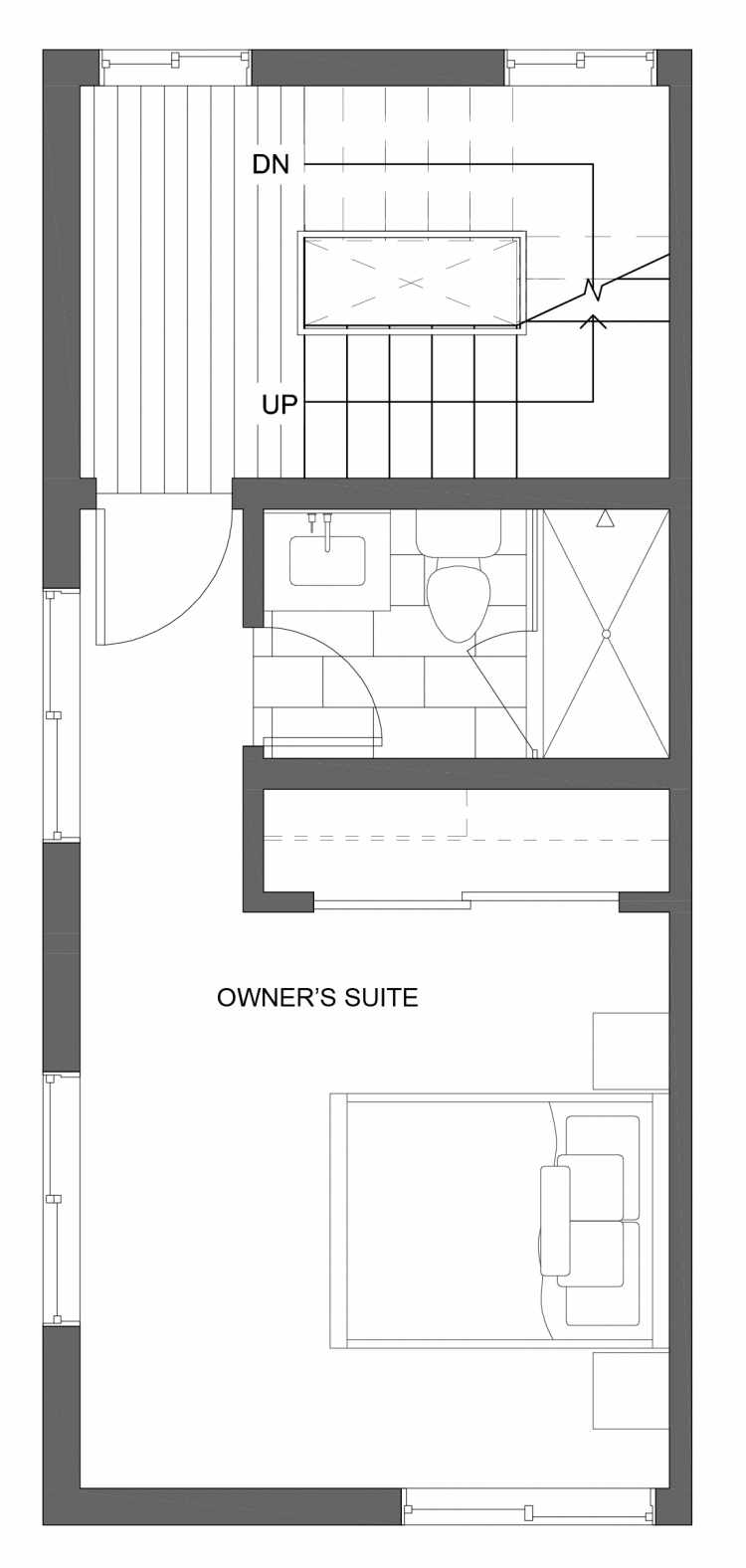 Third Floor Plan of 10429A Alderbrook Pl NW, One of the Jasmine Townhomes in the Greenwood Neighborhood of Seattle