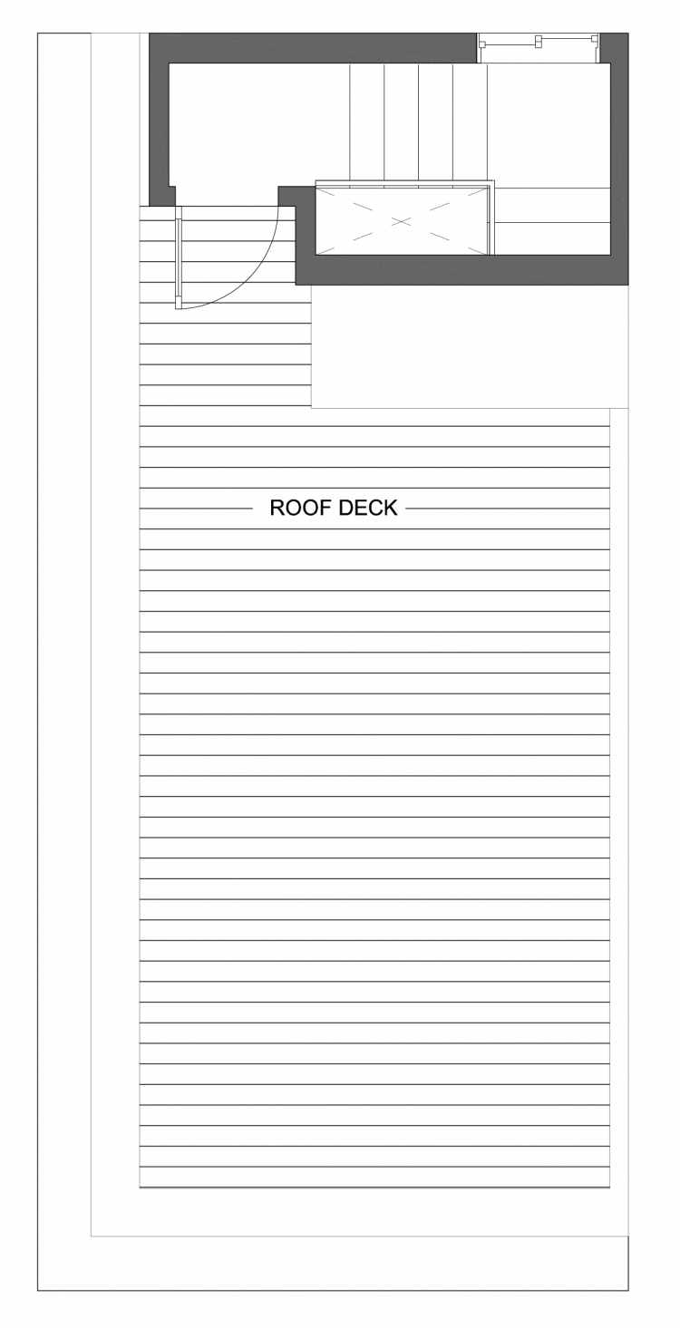 Roof Deck Floor Plan of 10429A Alderbrook Pl NW, One of the Jasmine Townhomes in the Greenwood Neighborhood of Seattle