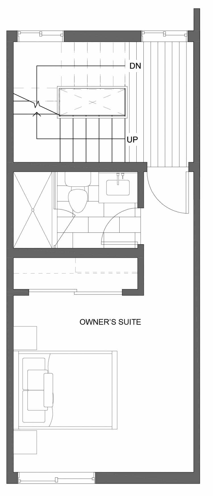 Third Floor Plan of 10429B Alderbrook Pl NW, One of the Jasmine Townhomes in the Greenwood Neighborhood of Seattle