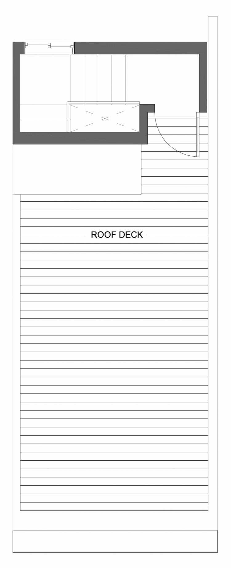 Roof Deck Floor Plan of 10429B Alderbrook Pl NW, One of the Jasmine Townhomes in the Greenwood Neighborhood of Seattle