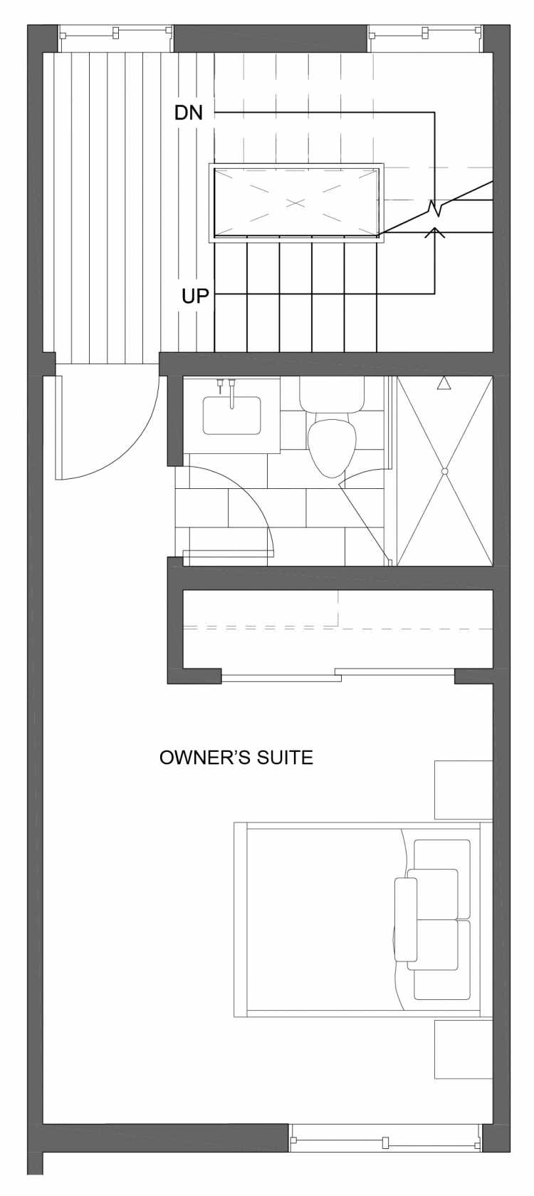 Third Floor Plan of 10429C Alderbrook Pl NW, One of the Jasmine Townhomes in the Greenwood Neighborhood of Seattle