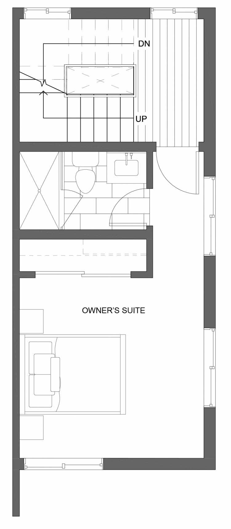 Third Floor Plan of 10429H Alderbrook Pl NW, One of the Jasmine Townhomes in the Greenwood Neighborhood of Seattle