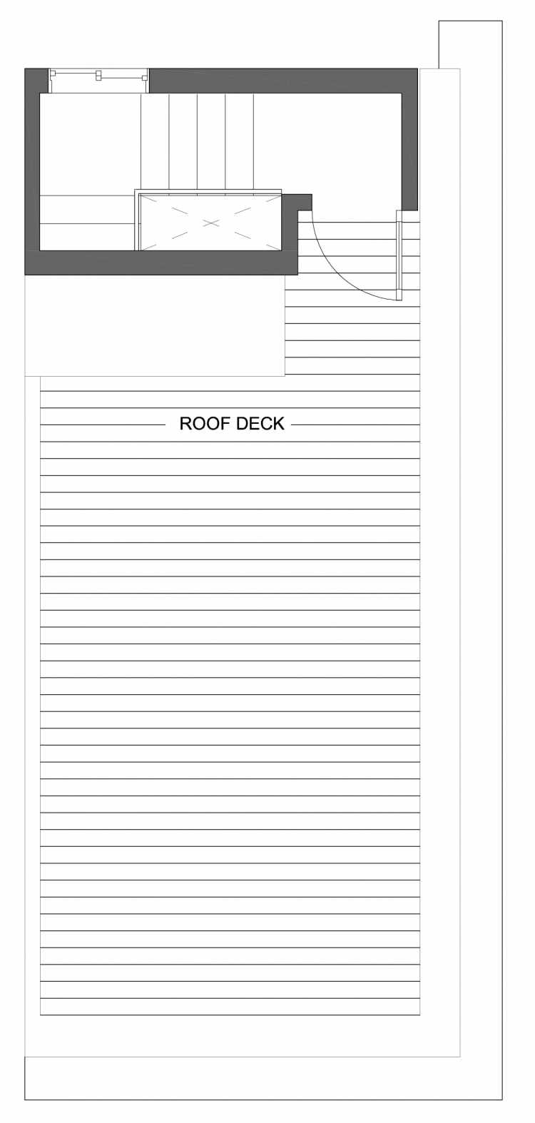 Roof Deck Floor Plan of 10429H Alderbrook Pl NW, One of the Jasmine Townhomes in the Greenwood Neighborhood of Seattle