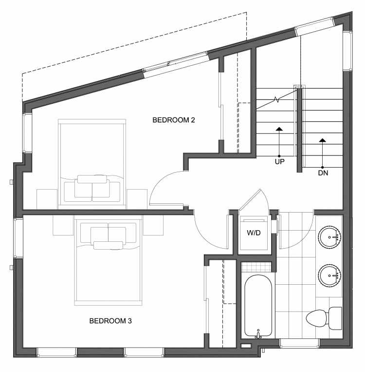 Second Floor Plan of 10441 Alderbrook Pl NW, One of the Hyacinth Homes in the Greenwood Neighborhood of Seattle