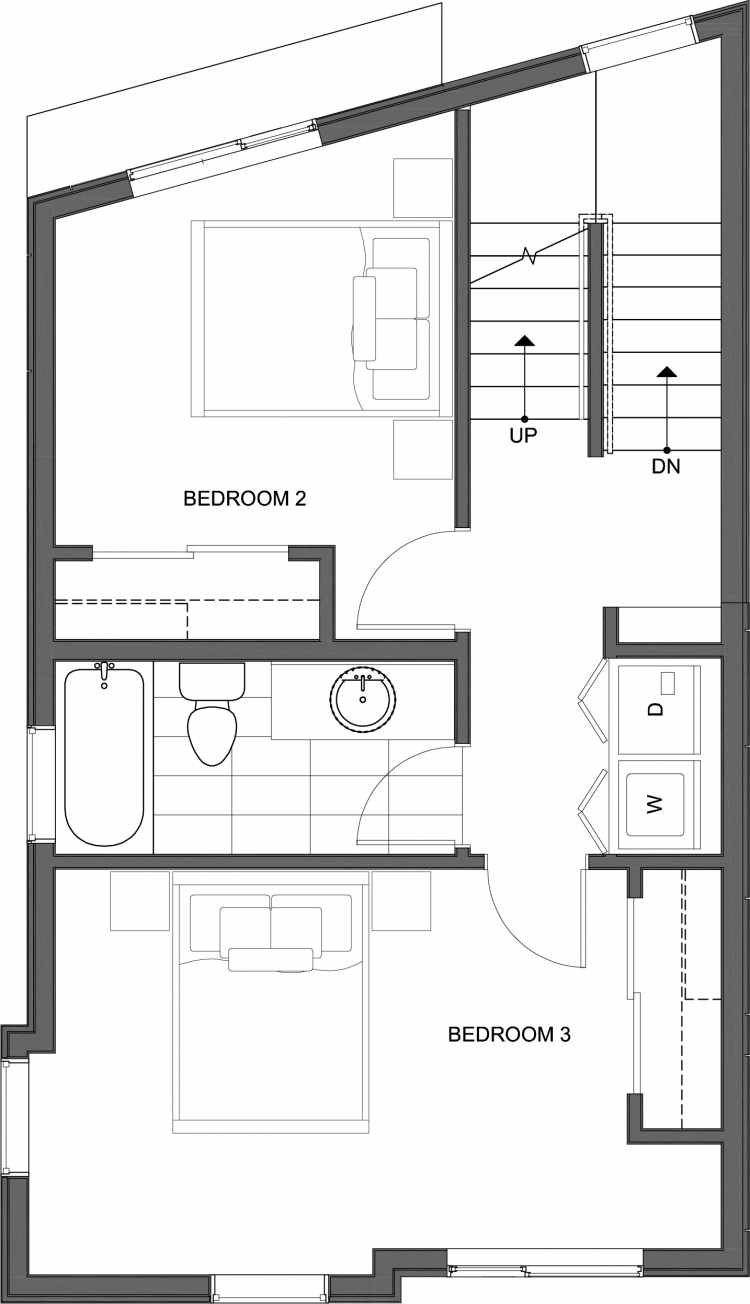 Second Floor Plan of 10443 Alderbrook Pl NW, One of the Hyacinth Homes in the Greenwood Neighborhood of Seattle