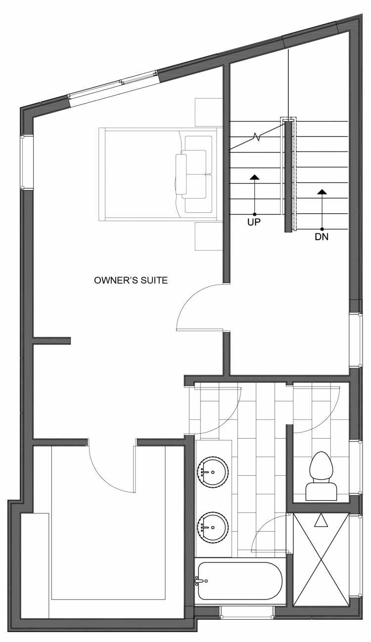 Third Floor Plan of 10443 Alderbrook Pl NW, One of the Hyacinth Homes in the Greenwood Neighborhood of Seattle