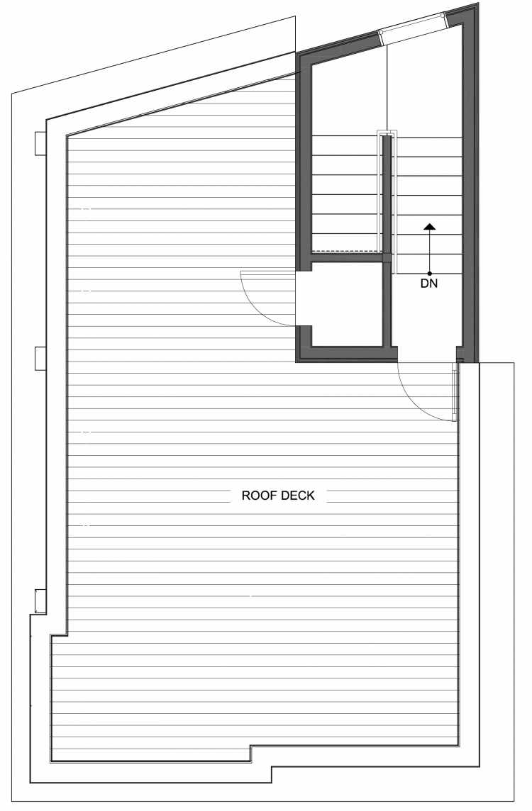 Roof Deck Floor Plan of 10443 Alderbrook Pl NW, One of the Hyacinth Homes in the Greenwood Neighborhood of Seattle