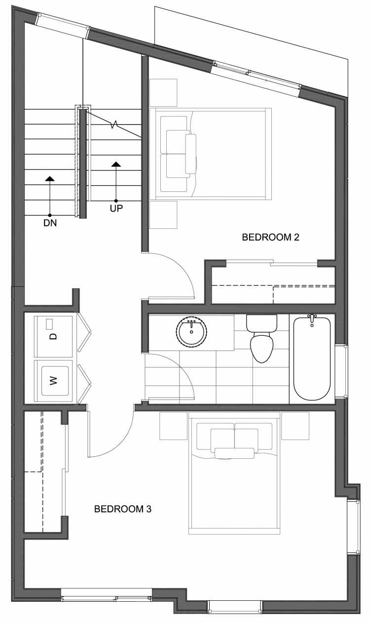 Second Floor Plan of 10445 Alderbrook Pl NW, One of the Hyacinth Homes in the Greenwood Neighborhood of Seattle