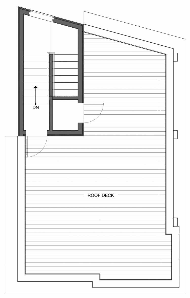 Roof Deck Floor Plan of 10445 Alderbrook Pl NW, One of the Hyacinth Homes in the Greenwood Neighborhood of Seattle