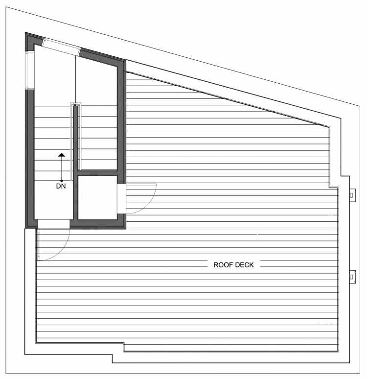 Roof Deck Floor Plan of 10447 Alderbrook Pl NW, One of the Hyacinth Homes in the Greenwood Neighborhood of Seattle