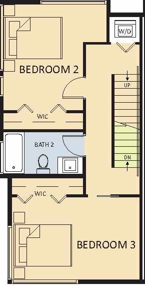 2 Bedrooms + 1 Bathroom