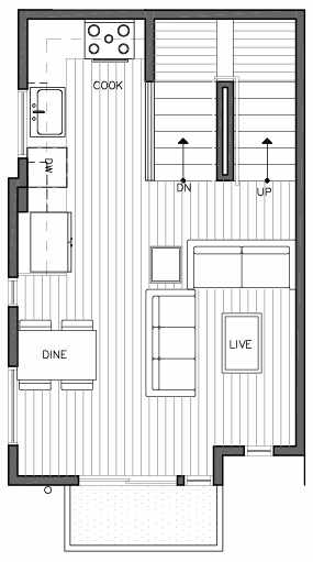 Second Floor Plan of 109A 22nd Ave E at the Thalia Townhomes