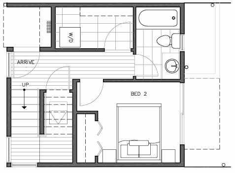 First Floor Plan of 109B 22nd Ave E at the Thalia Townhomes