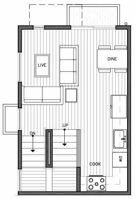 Second Floor Plan of 109C 22nd Ave E at the Thalia Townhomes