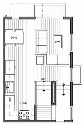 Second Floor Plan of 109D 22nd Ave E at the Thalia Townhomes