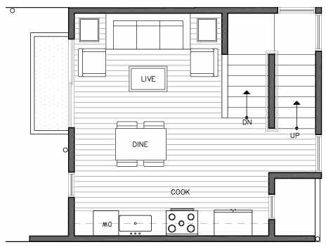 Second Floor Plan of 109E 22nd Ave E at the Thalia Townhomes