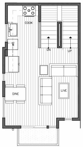 Second Floor Plan of 109F 22nd Ave E at the Thalia Townhomes