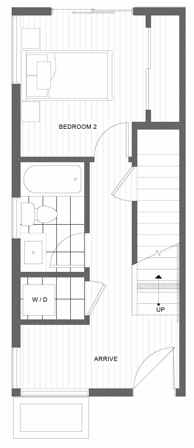 First Floor Plan of 1101 14th Ave in the Corazon Townhomes