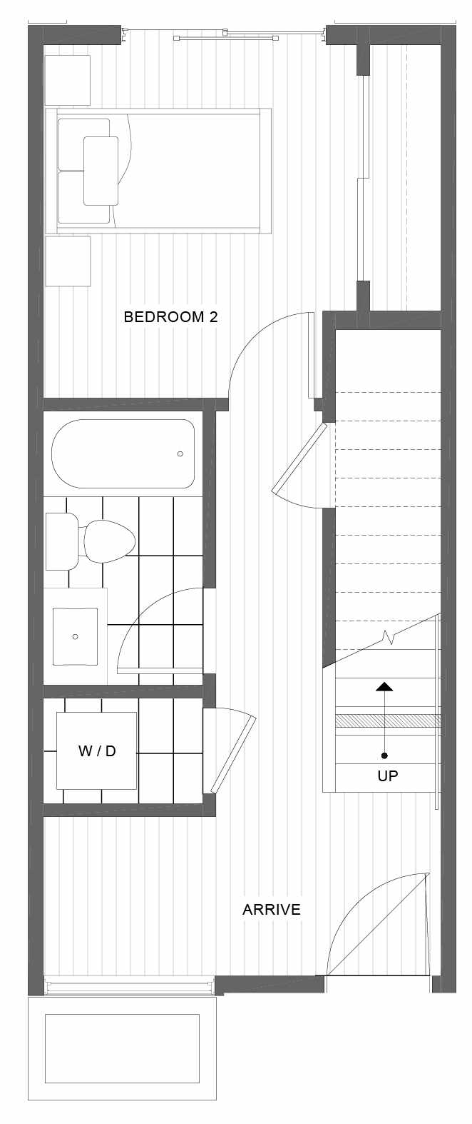 First Floor Plan of 1101C 14th Ave in the Corazon Townhomes
