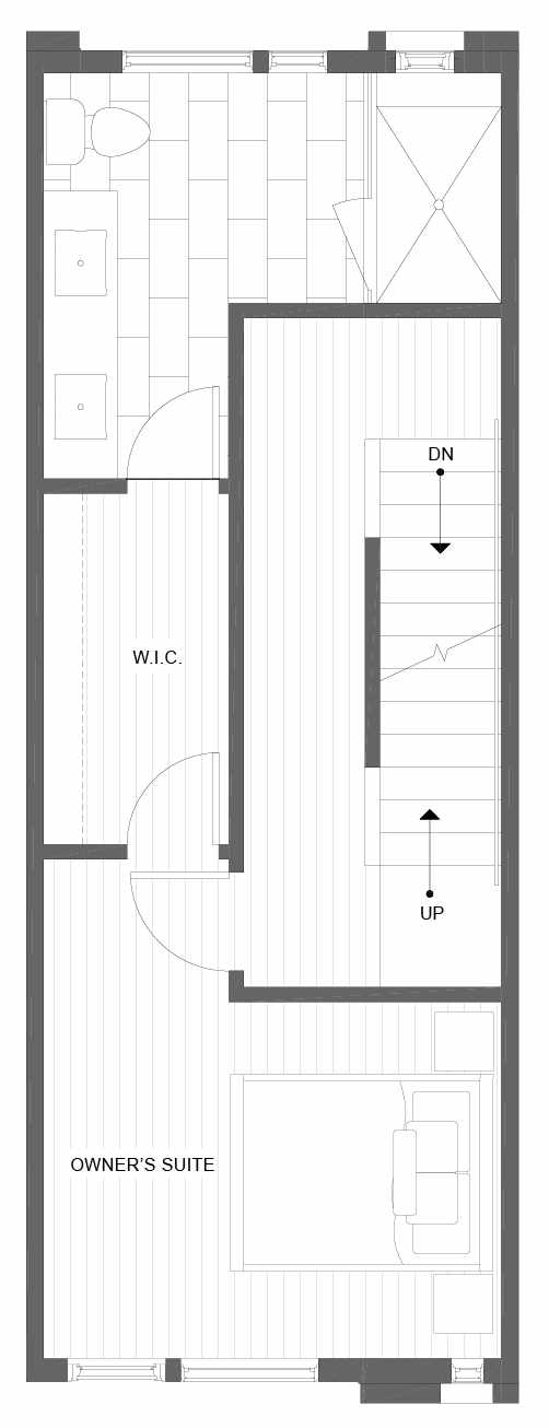 Third Floor Plan of 1101B 14th Ave in the Corazon Townhomes