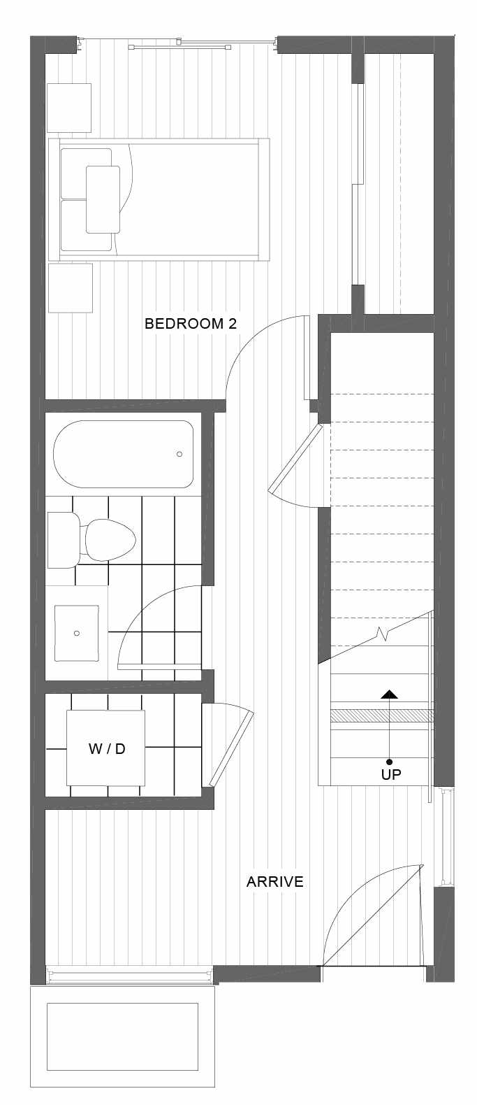 First Floor Plan of 1101D 14th Ave in the Corazon Townhomes